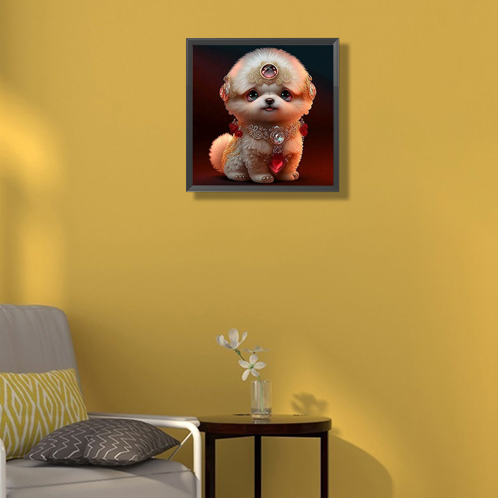 Cute Puppy 30*30Ccm(canvas) full round drill diamond painting