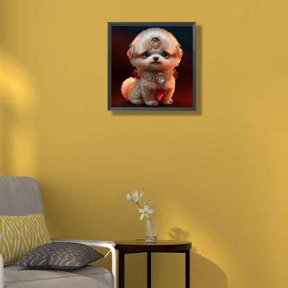 Cute Puppy 30*30Ccm(canvas) full round drill diamond painting