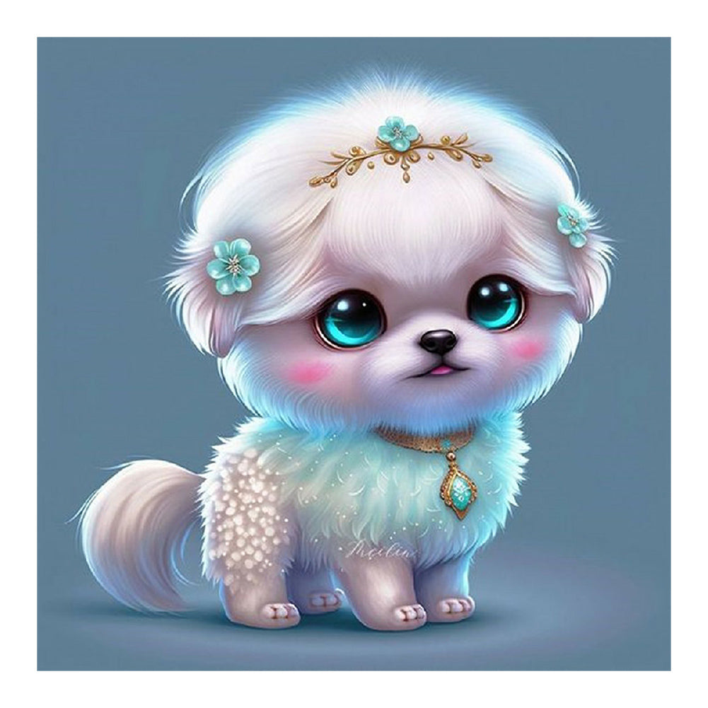 Cute Puppy 30*30Ccm(canvas) full round drill diamond painting