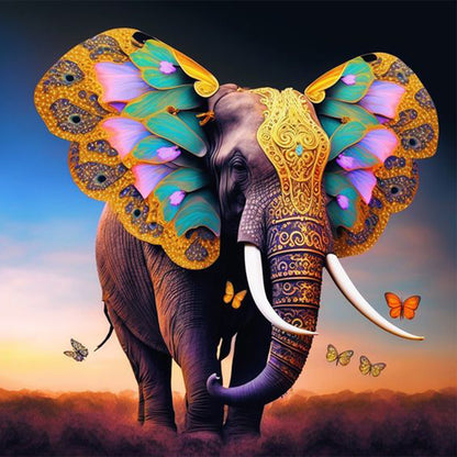 Butterfly Elephant 30*30Ccm(canvas) full round drill diamond painting