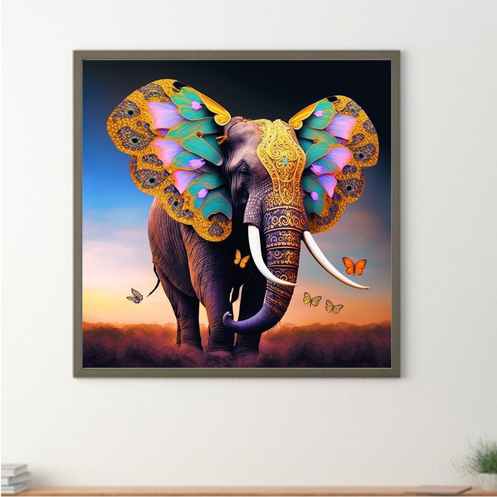 Butterfly Elephant 30*30Ccm(canvas) full round drill diamond painting