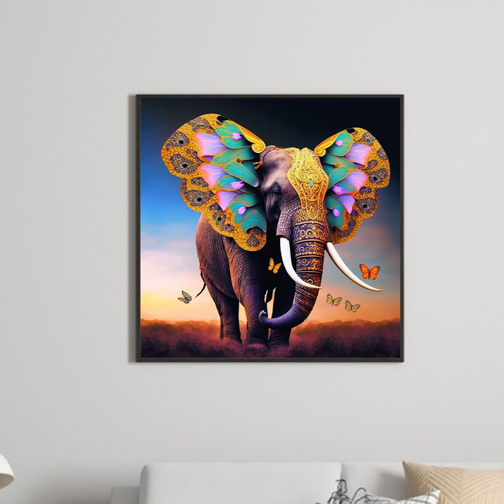 Butterfly Elephant 30*30Ccm(canvas) full round drill diamond painting