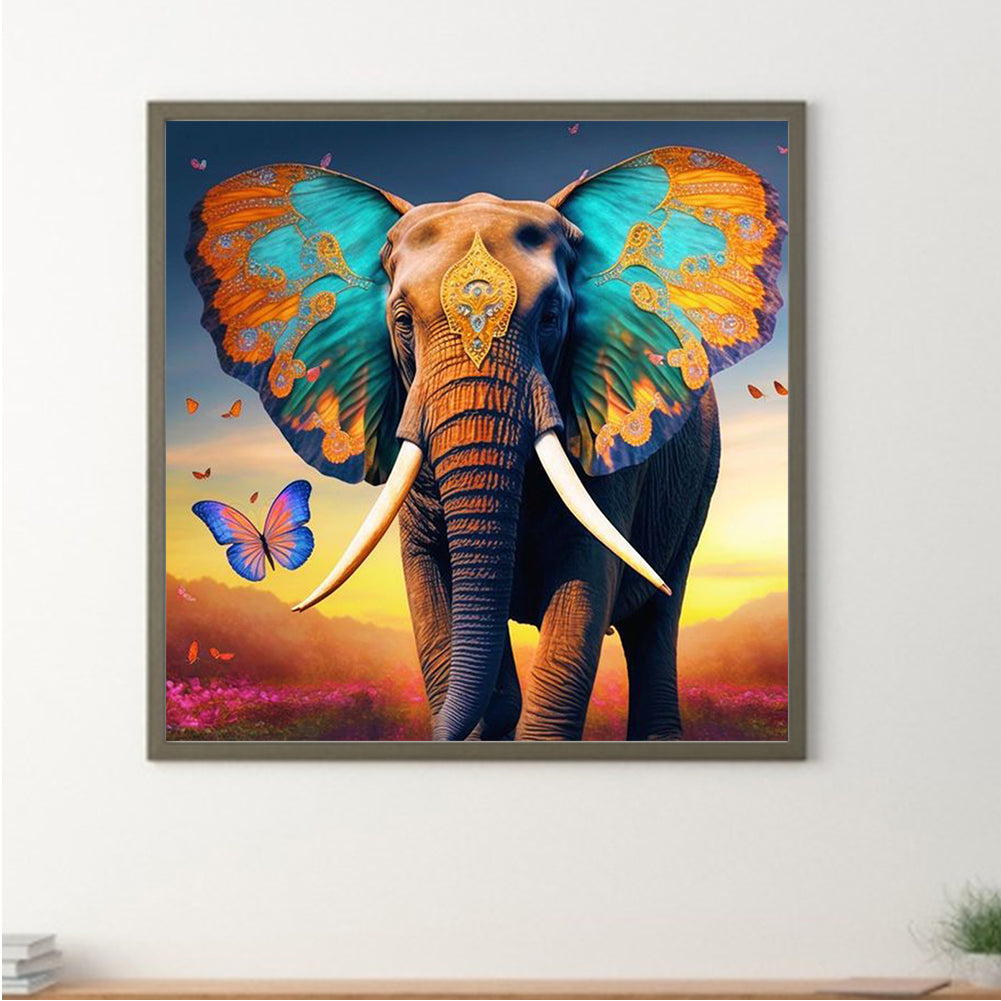 Butterfly Elephant 30*30Ccm(canvas) full round drill diamond painting