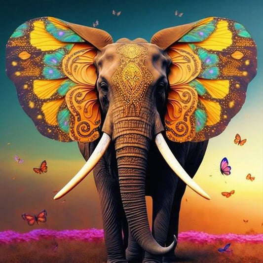 Butterfly Elephant 30*30Ccm(canvas) full round drill diamond painting