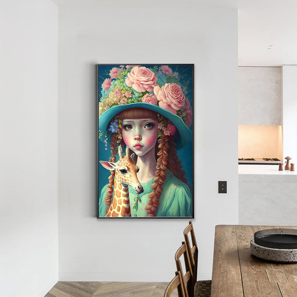 Jungle Girl 30*50Ccm(canvas) full round drill diamond painting