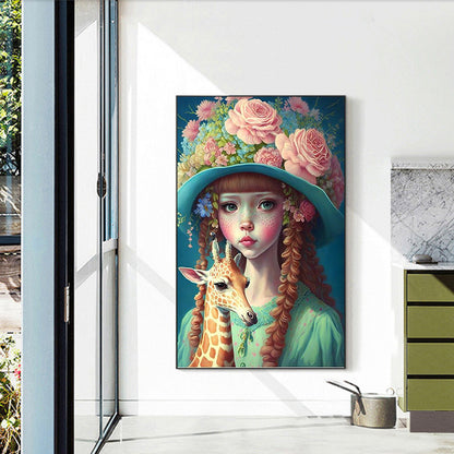 Jungle Girl 30*50Ccm(canvas) full round drill diamond painting