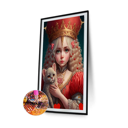 Hug Cat Girl 30*50Ccm(canvas) full round drill diamond painting