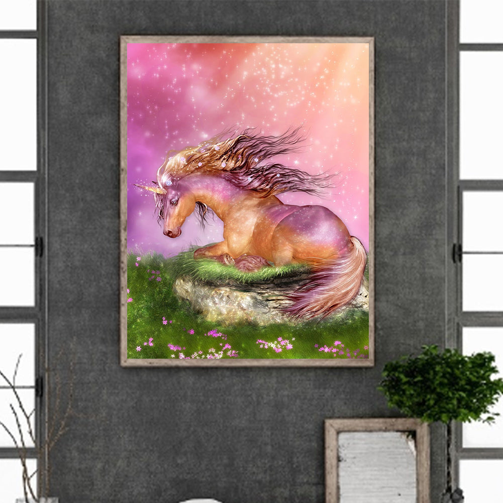 Glowing Horse 30*40Ccm(canvas) full round drill diamond painting