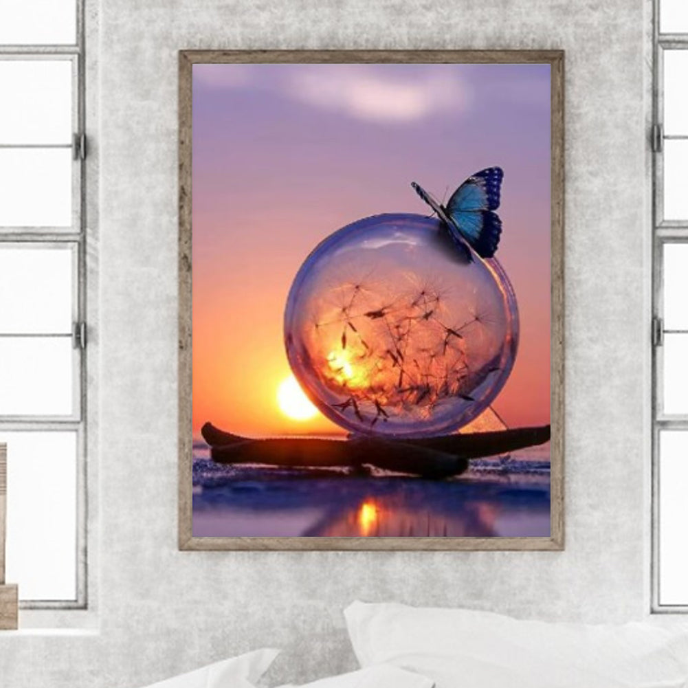 Water Polo And Butterfly-O630*40cm(canvas) full-round drill diamond painting