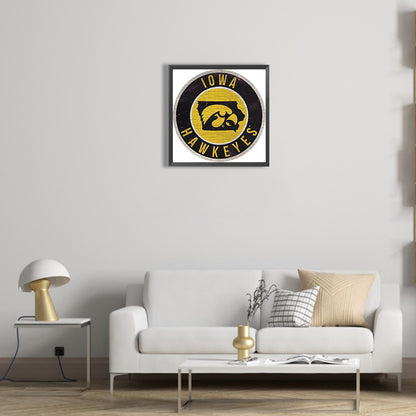 Iowa Hawkeyes Logo 30*30Ccm(canvas) full round drill diamond painting