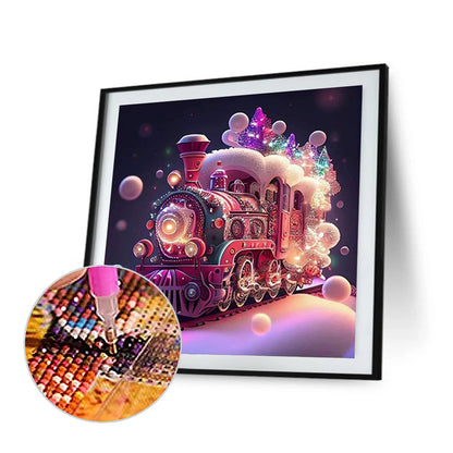 Colorful Train 30*30Ccm(canvas) full round drill diamond painting