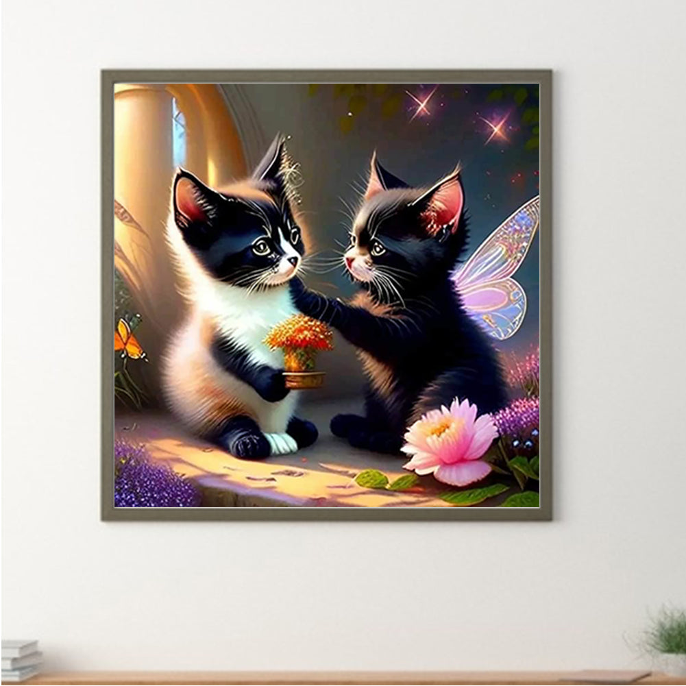 Black Cat 30*30Ccm(canvas) full round drill diamond painting