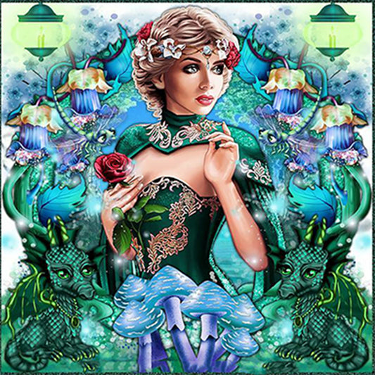 Melinda And Dragon 30*30Ccm(canvas) full round drill diamond painting