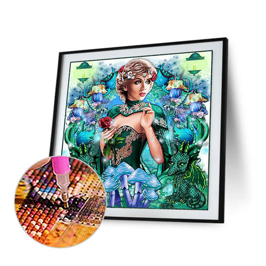 Melinda And Dragon 30*30Ccm(canvas) full round drill diamond painting