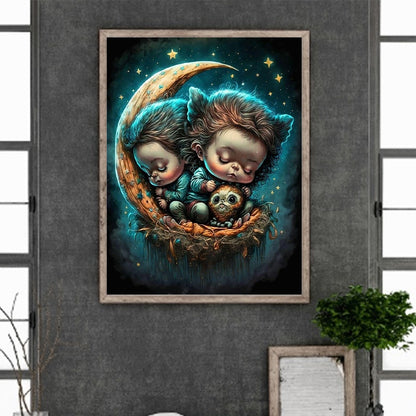Moon Baby 30*40Ccm(canvas) full round drill diamond painting