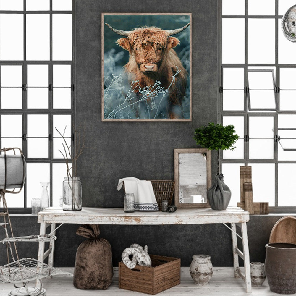 Grass Bull - Full Square Drill Diamond Painting 50*60CM
