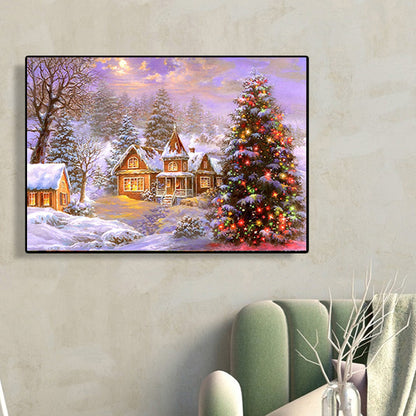 Christmas Snow Scene - Full Square Drill Diamond Painting 50*40CM