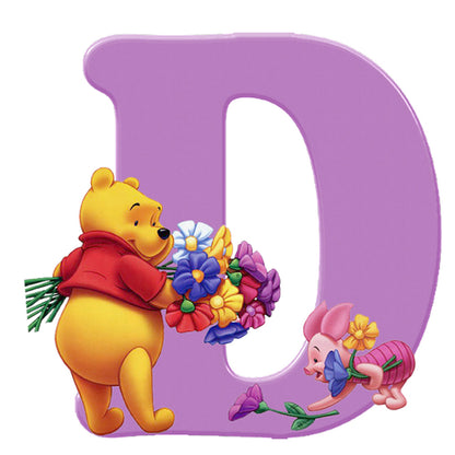Letter D Winnie The Pooh - Full Square Drill Diamond Painting 30*30CM