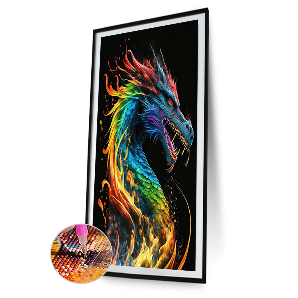 Colorful Dragon-O640*70cm(canvas) full-round drill diamond painting