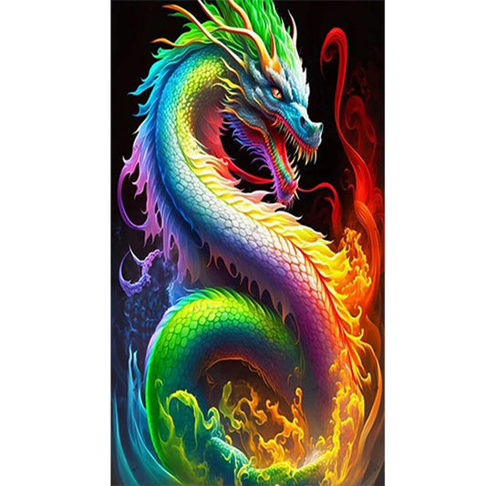 Colorful Dragon-O640*70cm(canvas) full-round drill diamond painting