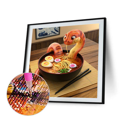 Snake Eating Ramen 30*30Ccm(canvas) full round drill diamond painting