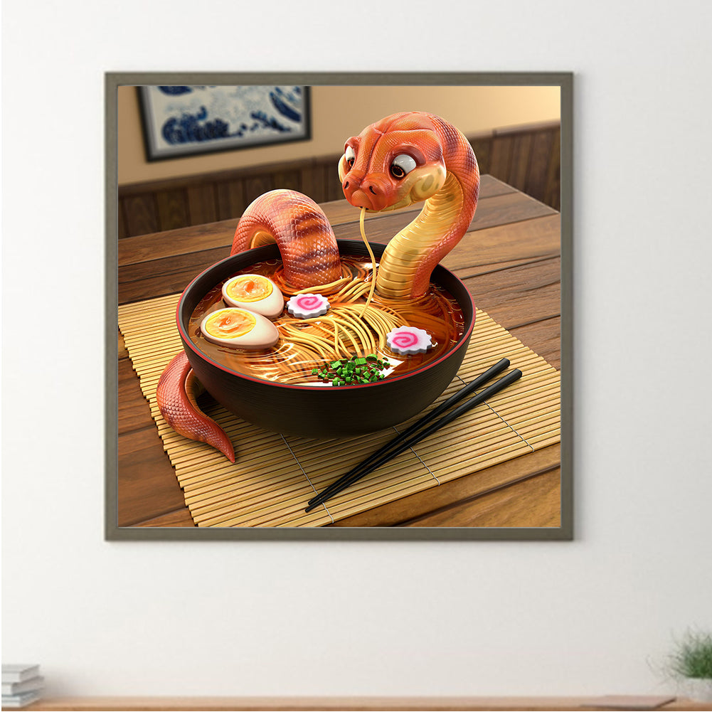 Snake Eating Ramen 30*30Ccm(canvas) full round drill diamond painting