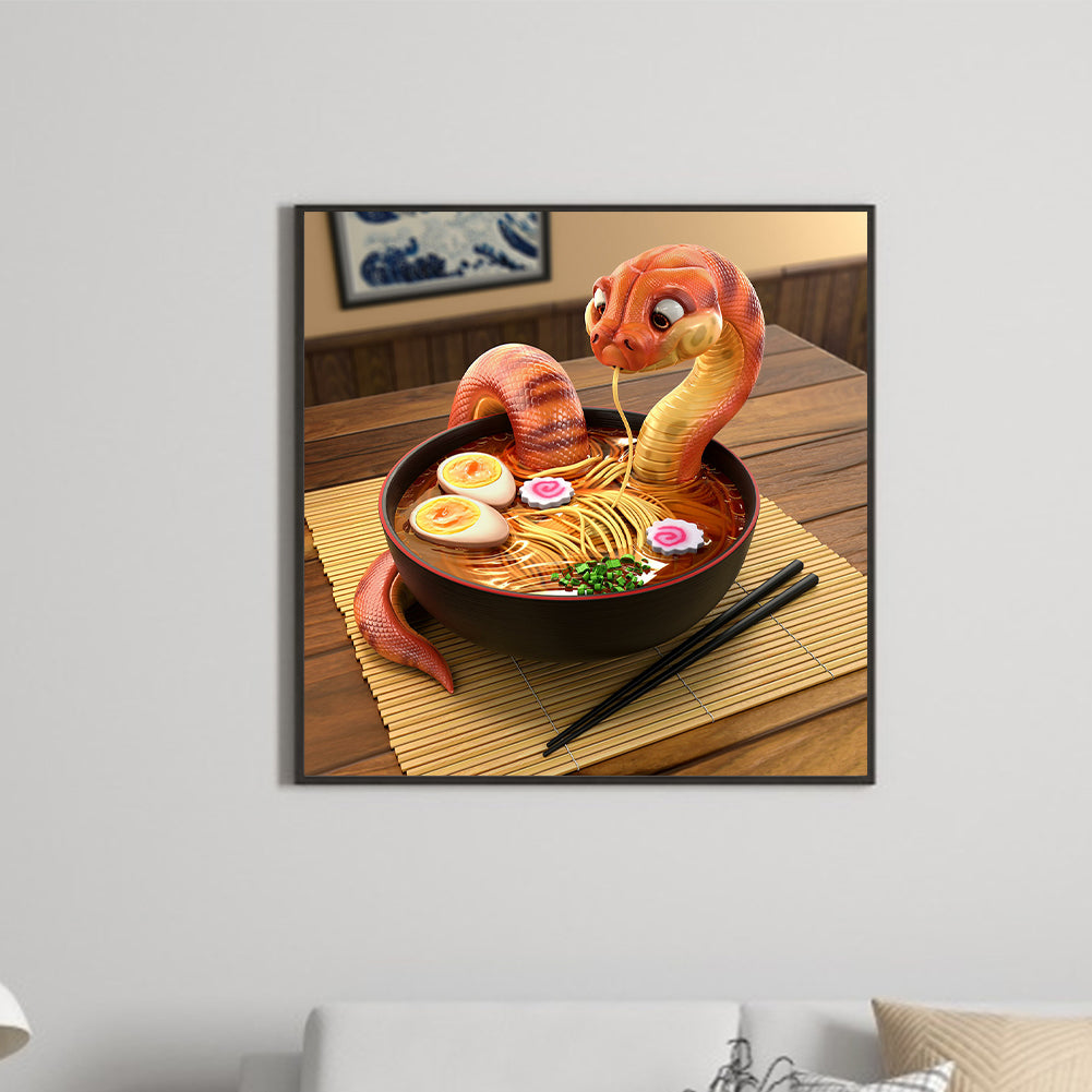 Snake Eating Ramen 30*30Ccm(canvas) full round drill diamond painting
