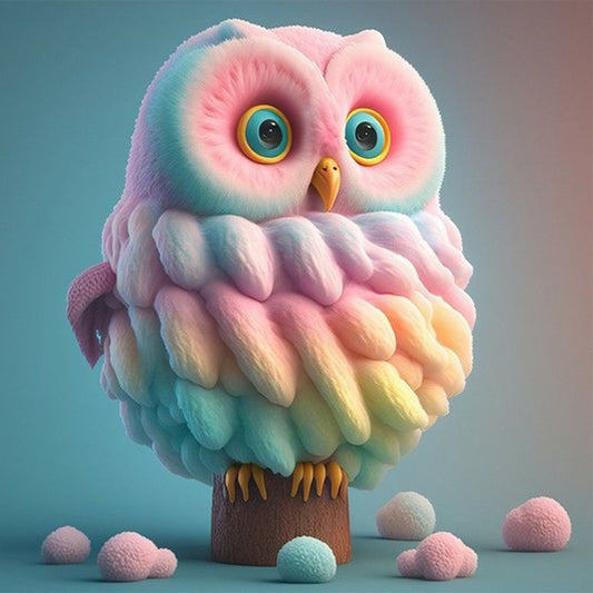 Owl Disguised As Ice Cream Yarn 30*30Ccm(canvas) full round drill diamond painting