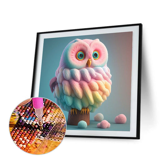 Owl Disguised As Ice Cream Yarn 30*30Ccm(canvas) full round drill diamond painting