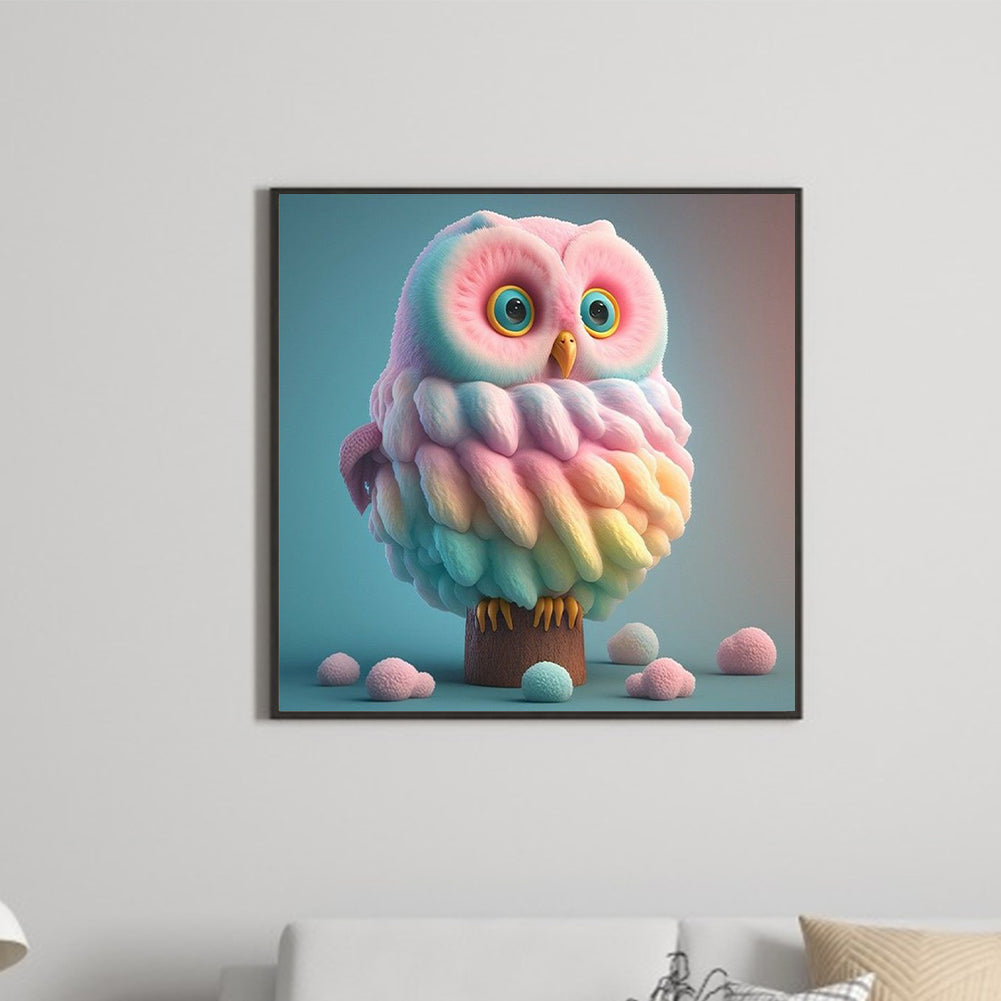 Owl Disguised As Ice Cream Yarn 30*30Ccm(canvas) full round drill diamond painting