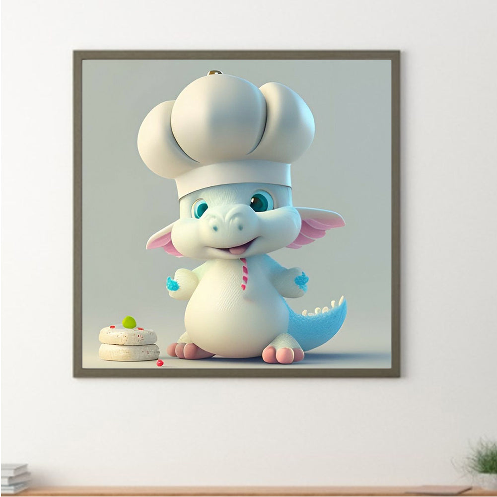 Little Dinosaur Chef 30*30Ccm(canvas) full round drill diamond painting