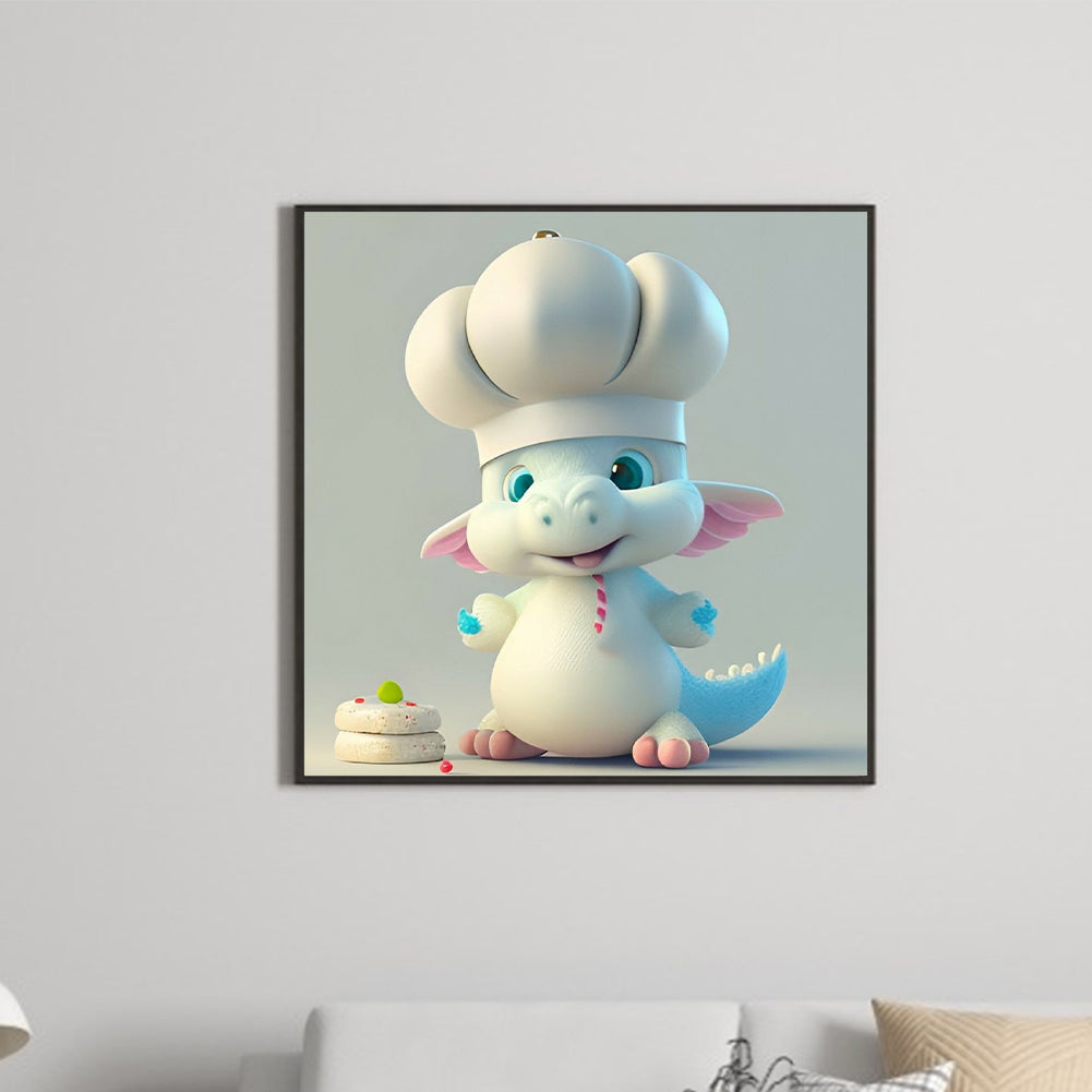 Little Dinosaur Chef 30*30Ccm(canvas) full round drill diamond painting