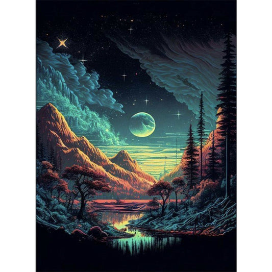 Night Forest - Full Round Drill Diamond Painting 40*60CM