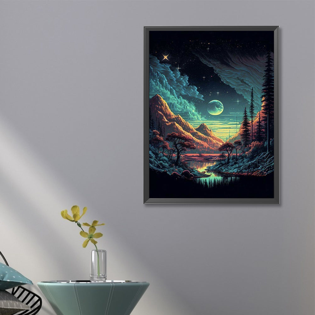 Night Forest - Full Round Drill Diamond Painting 40*60CM