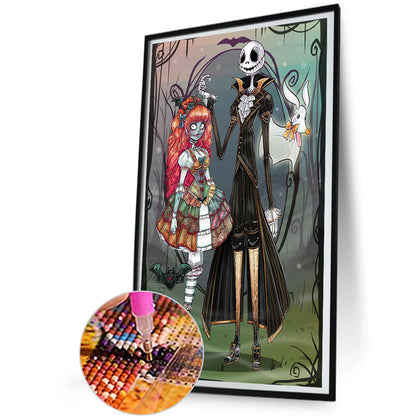 Dark Maiden And Skull - Full Round Drill Diamond Painting 30*50CM