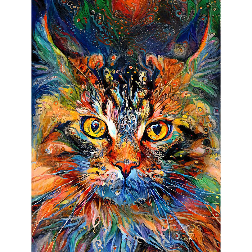 Colorful Cat - Full Round Drill Diamond Painting 30*40CM