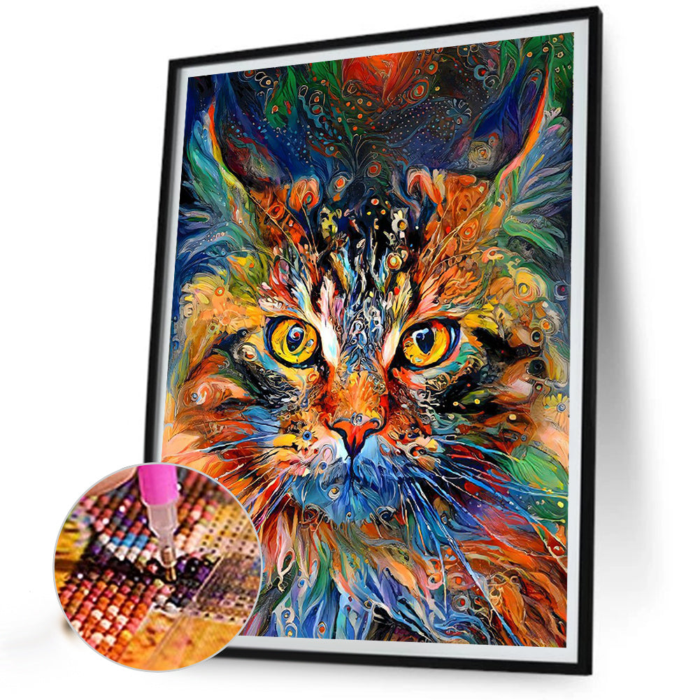 Colorful Cat - Full Round Drill Diamond Painting 30*40CM