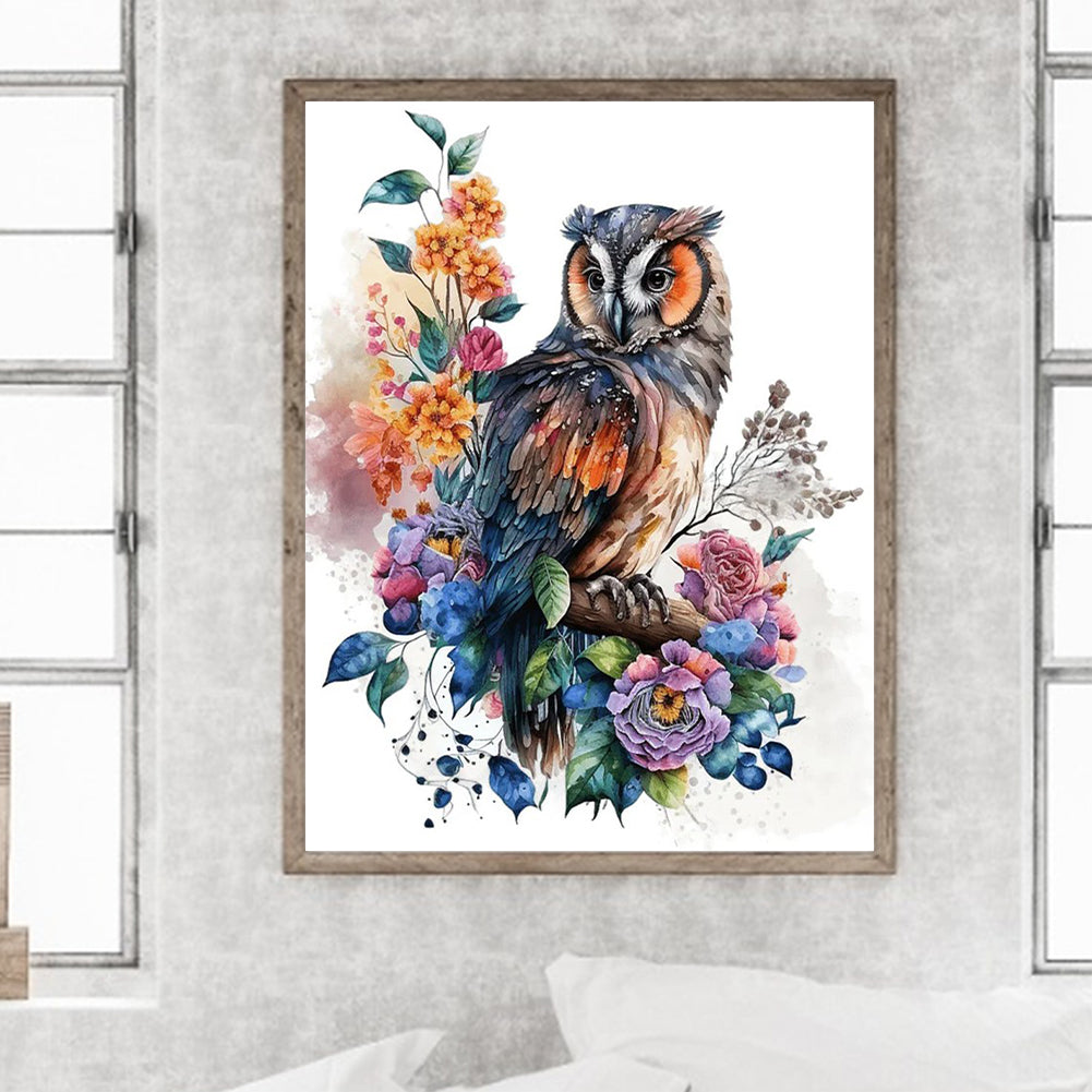 Owl 30*40Ccm(canvas) full round drill diamond painting