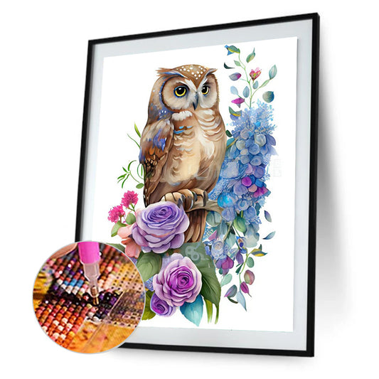 Owl 30*40Ccm(canvas) full round drill diamond painting