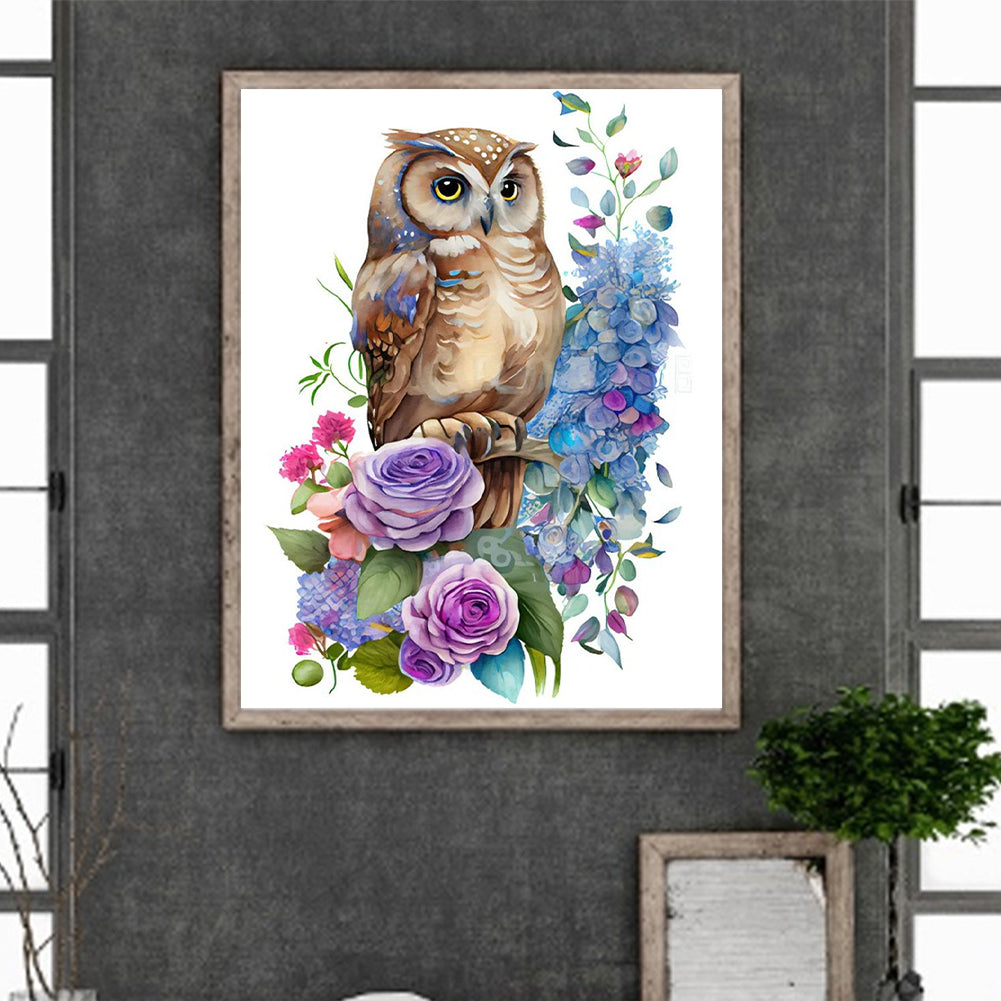 Owl 30*40Ccm(canvas) full round drill diamond painting