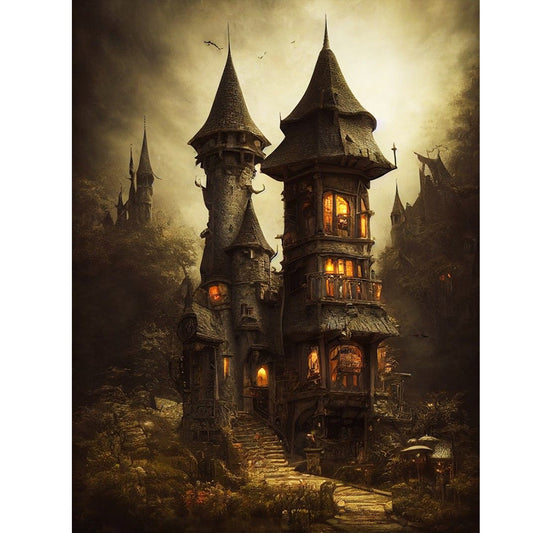 Mysterious Castle 30*40Ccm(canvas) full round drill diamond painting