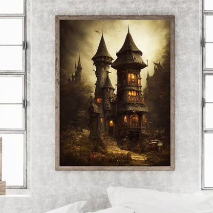 Mysterious Castle 30*40Ccm(canvas) full round drill diamond painting