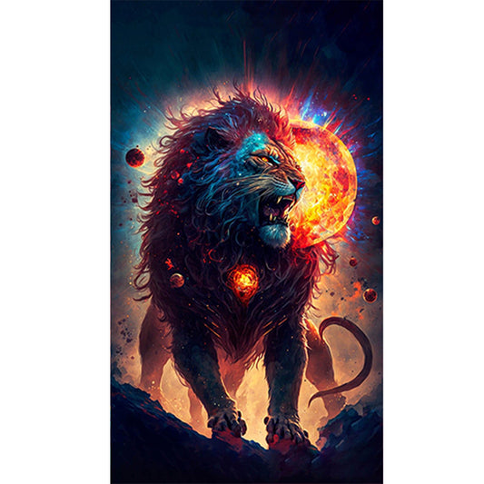 Lion And Fireball 40*70Ccm(canvas) full round drill diamond painting