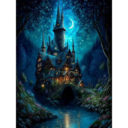 Castle Of Silence At Night 30*40Ccm(canvas) full round drill diamond painting