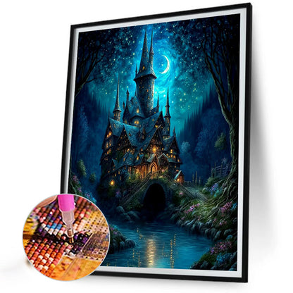 Castle Of Silence At Night 30*40Ccm(canvas) full round drill diamond painting