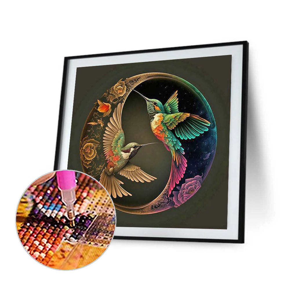 Hummingbird Yin Yang Diagram - Full Round Drill Diamond Painting 30*30CM