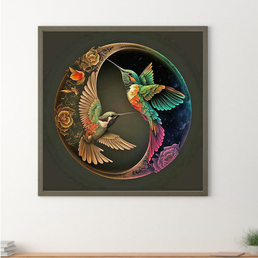 Hummingbird Yin Yang Diagram - Full Round Drill Diamond Painting 30*30CM