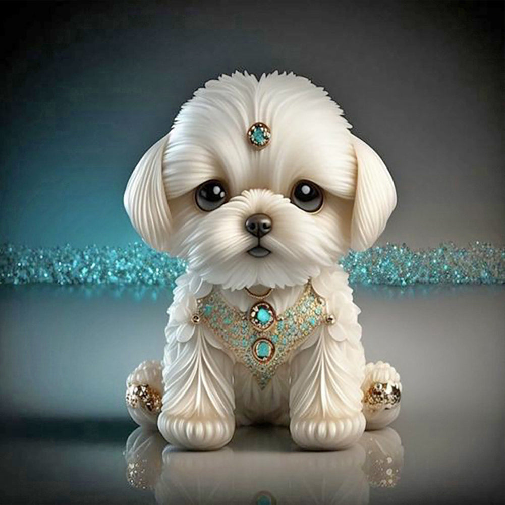 Cute Puppy - Full Round Drill Diamond Painting 30*30CM