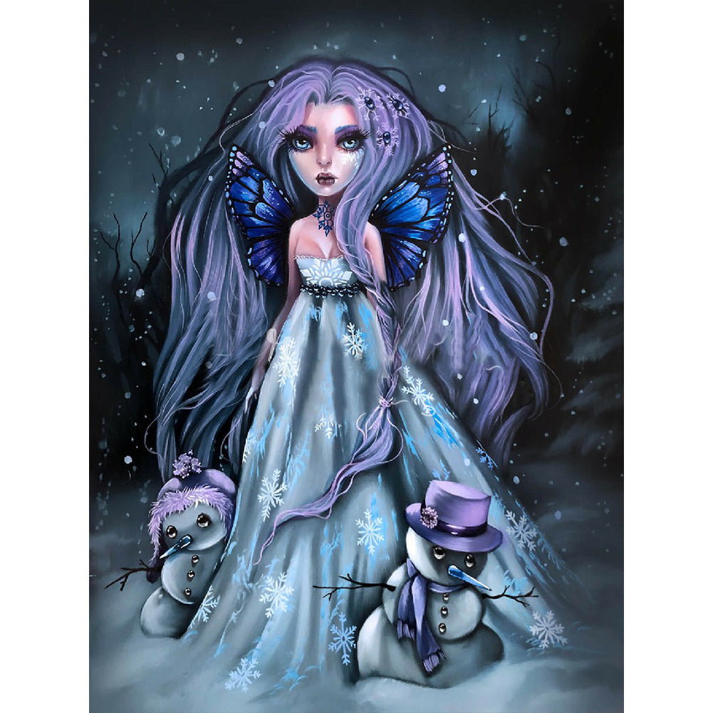 Dark Snow Maiden - Full Round Drill Diamond Painting 30*40CM