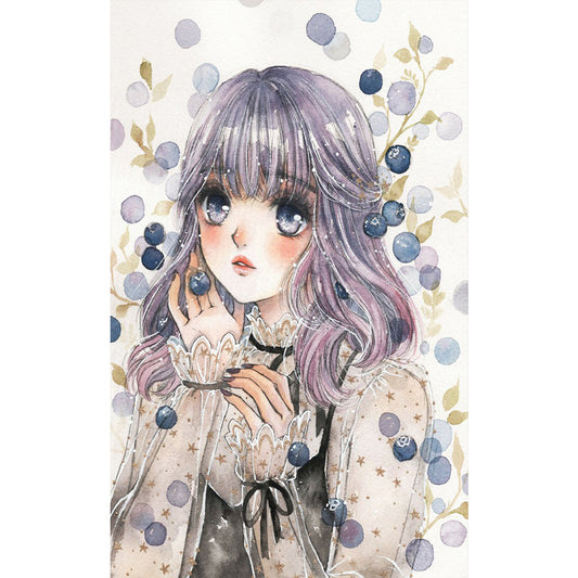 Blueberry Girl - Full Round Drill Diamond Painting 30*50CM